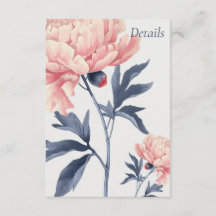 Cartão de detalhes casamento elegante e floral 
