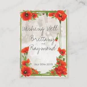 CARTE D'ACCOMPAGNEMENT CARTE-CADEAU INSERTION POUR COUPLE AVEC COQUELICOT