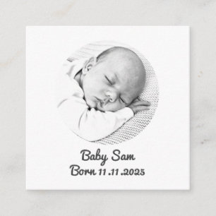 Carte D'accompagnement "Carte de boîtier pour bébé - Photo et nom personn