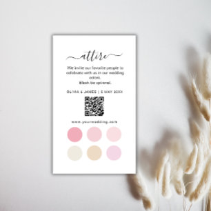 Carte D'accompagnement Carton de code vestimentaire pour mariage rose