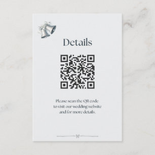 Carte D'accompagnement Carton de détails de cloches de mariage bleu argen