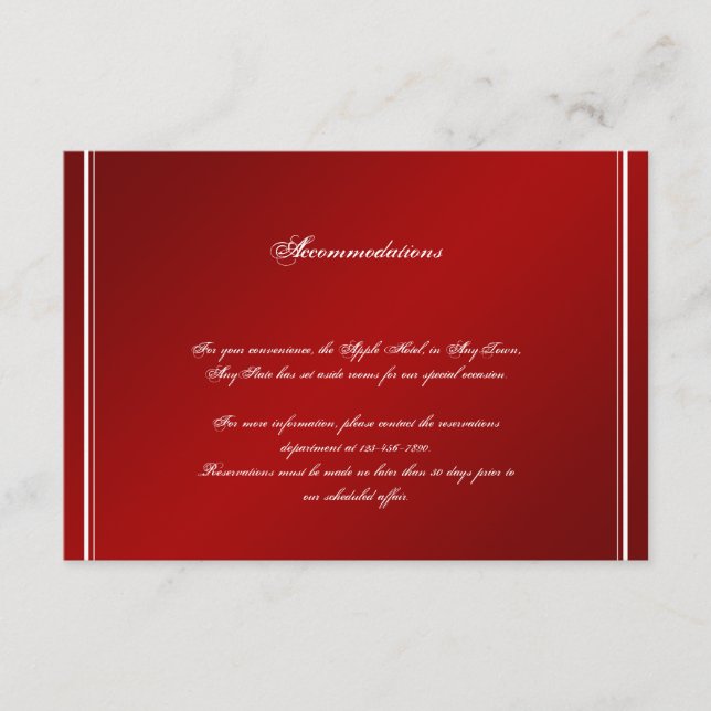 Carte D'accompagnement Carton de mariage d'hiver flocon de neige rouge bl (Devant)