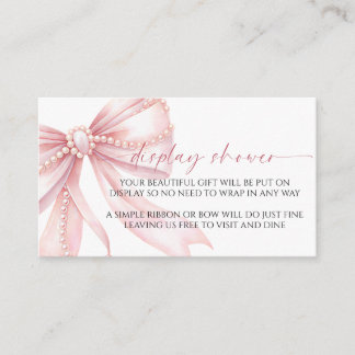 Carte D'accompagnement Carton de Présentation avec Nœud Rose pour Bébé