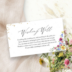 Carte D'accompagnement Carton de puits de souhaits de mariage bohème à fl
