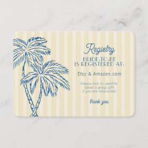 Carte D'accompagnement Carton de registre de mariage Yellow Palm Springs 