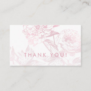 Carte D'accompagnement Carton de remerciement floral or rose élégant
