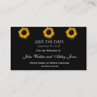 Carte D'accompagnement Carton de rendez-vous gouttes de tournesol