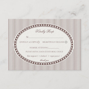 Carte D'accompagnement Carton de réponse de mariage à motif harlequin ray