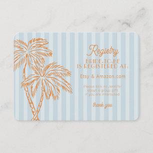 Carte D'accompagnement Carton d'enregistrement de la plage pastel de Blue