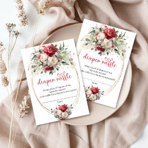 Carte D'accompagnement Carton d'insertion de tombola de couches florales 