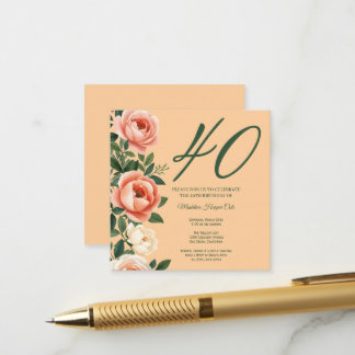 Carte D'accompagnement Carton d'invitation d'anniversaire avec une bordur