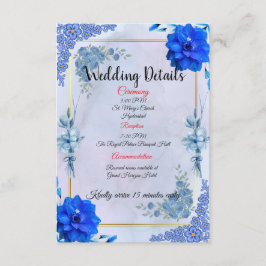 Carte D'accompagnement Carton d'invitation de mariage aquarelle marine