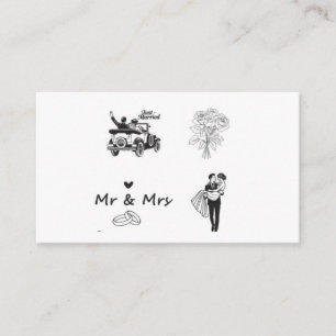Carte D'accompagnement Carton d'invitation de mariage élégant Monsieur et