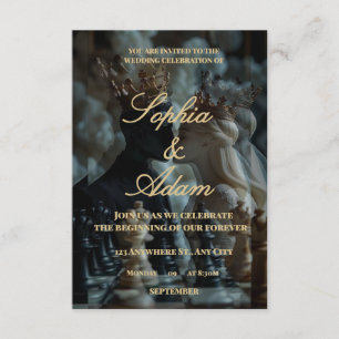 Carte D'accompagnement Carton d'invitation élégant pour mariage royal
