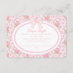 Carte D'accompagnement Carton d'invitation pour une tombola de couches fl