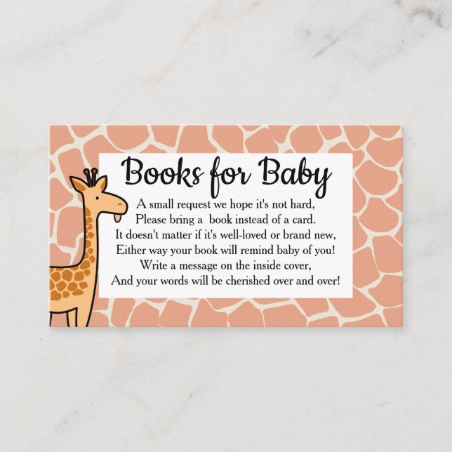 Carte D'accompagnement Cartoon mignonne Giraffe Baby Demande de réservati (Devant)