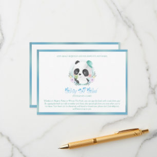 Carte D'accompagnement Casquette de baseball bleue de bébé panda