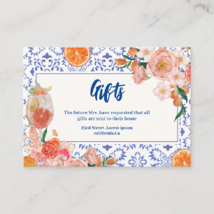 Carte D'accompagnement Ce Amore floral Spritz Fêtes des mariées Cadeaux