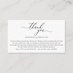 Carte D'accompagnement Cérémonie de mariage blanc Merci photo
