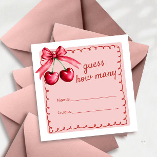 Carte D'accompagnement Cerise rouge et rose sur la Fête des mariées ceris