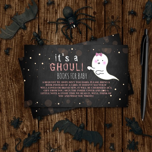 Carte D'accompagnement C'est A Ghoul ! Baby shower d'Halloween Little Spi (Créateur téléchargé)