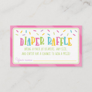 Carte D'accompagnement C'est un Baby shower à saupoudrer Raffle rose