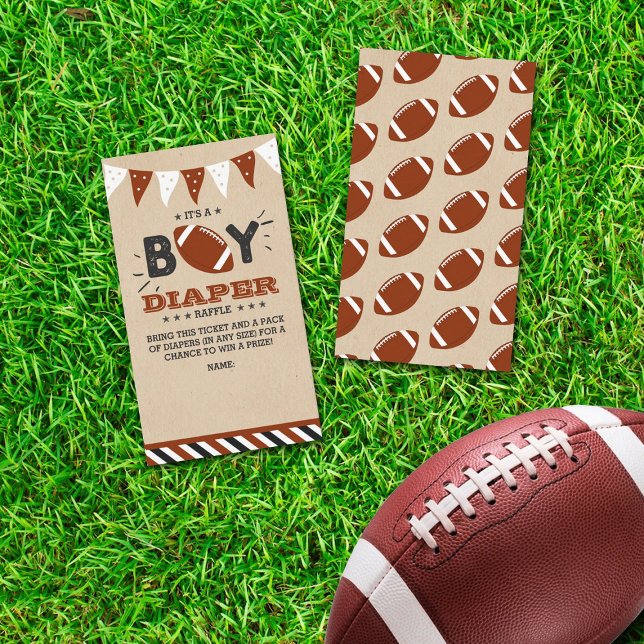 Carte D'accompagnement C'est un garçon ! Baby shower de football Déchets  (Créateur téléchargé)