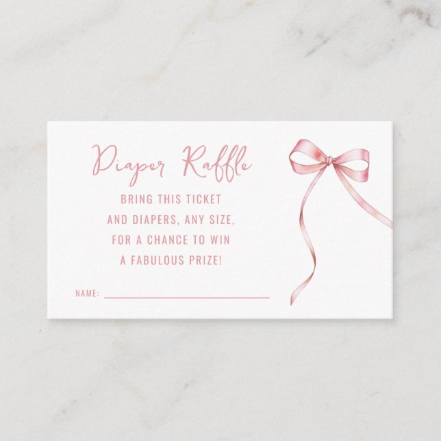 Carte D'accompagnement C'est une fille rose Baby shower béquille Raffle d (Devant)