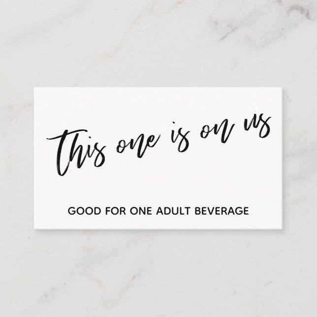 Carte D'accompagnement Cette tournée est pour nous Billet de Boisson à l' (Devant)