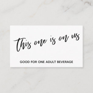 Carte D'accompagnement Cette tournée est pour nous Billet de Boisson à l'