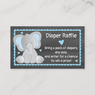 Carte D'accompagnement Chalkboard Elephant Baby Boy Douche Déchets Raffle