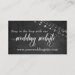 Carte D'accompagnement Chalkboard & Fairy Lights Site Mariage