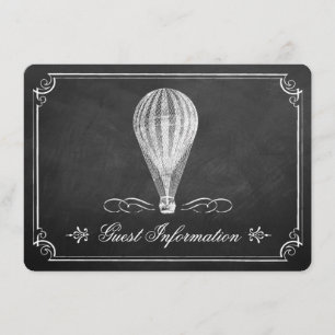Carte D'accompagnement Chalkboard Hot Air Balloon Collection Mariage