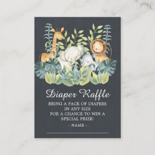 Carte D'accompagnement Chalkboard Jungle Animal Baby shower Déchets Raffi