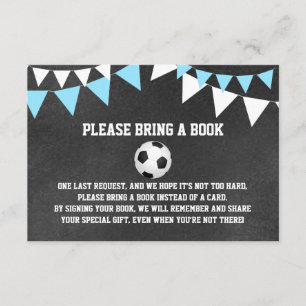 Carte D'accompagnement Chalkboard Sports SOCCER Apportez un baby shower L