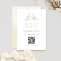 Champagne Aquarelle Monogramme QR Code/RSVP en lig