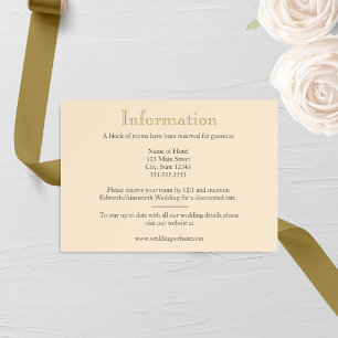 Carte D'accompagnement Champagne et Mariage d'or antique