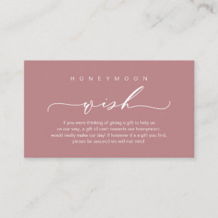 Carte D'accompagnement Chance lune de miel, Design romantique moderne