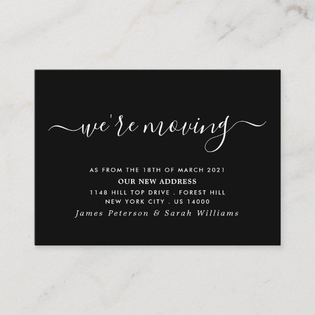 Carte D'accompagnement Changement d'adresse de script simple (Devant)