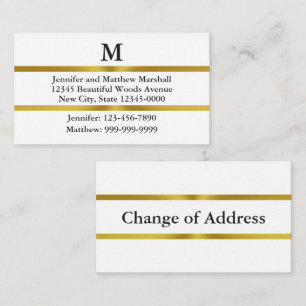 Carte D'accompagnement Changement d'adresse White Gold & Black Monogram