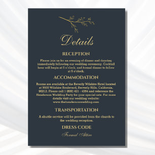 Carte D'accompagnement Charbon Botanique Minimaliste Détails Mariage