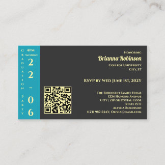 Carte D'accompagnement Charcoal Photo Modern Graduation Party
