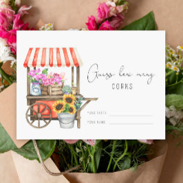 Carte D'accompagnement Chariot de fleurs - Devinez combien de bouchons je