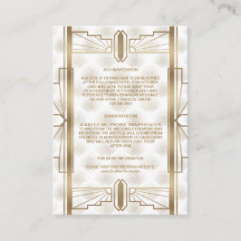 Carte D'accompagnement Charm Gold Great Gatsby Art Déco Détails du Mariag