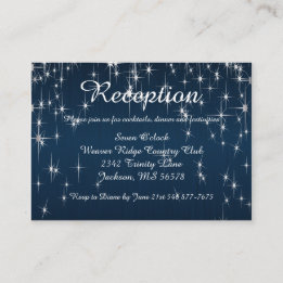 Carte D'accompagnement Charming Star Struck Mariage | bleu marine