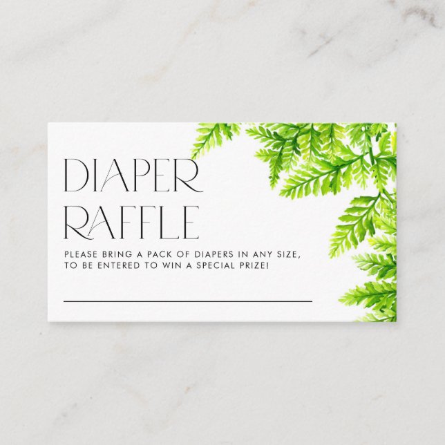 Carte D'accompagnement Chartreuse Green Ferns Baby shower Déchets Raffin (Devant)