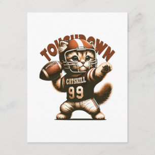 Carte D'accompagnement Chat de football américain - Touchdown Purrfection