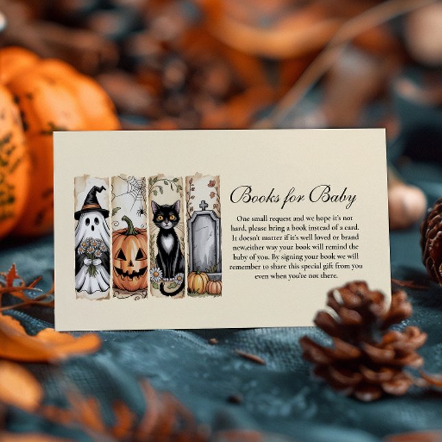 Carte D'accompagnement Chat fantôme Gothique Halloween Diapper Raffe (Créateur téléchargé)