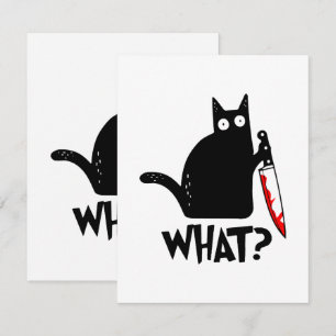 Carte D'accompagnement Chat Meurtrier Avec Couteau