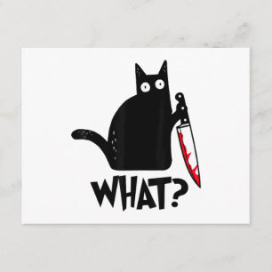 Carte D'accompagnement Chat Qu'est-ce que_ Drôle Chat Noir